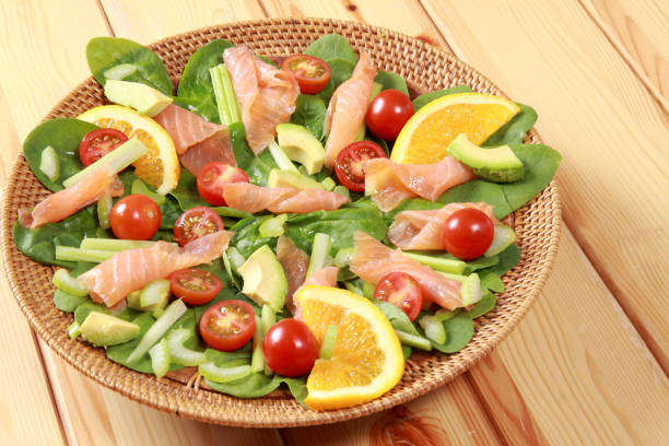 istock Fresh Smoked Salmon Salad on dish 1164735793