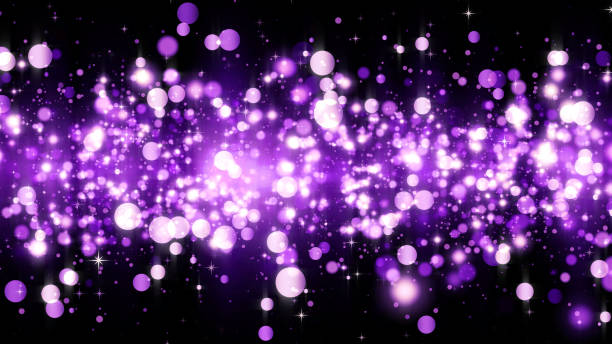 istock Background with magenta glitter particles. Beautiful holiday purple background template for premium design. Bright magenta particle with magic light 1164742765