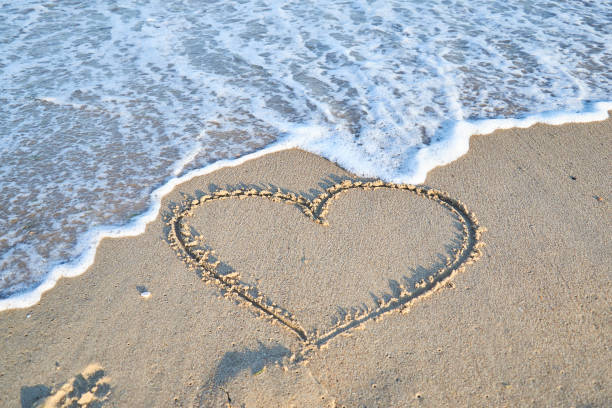 istock Love message on the beach sand - vacation and travel concep 1164744764