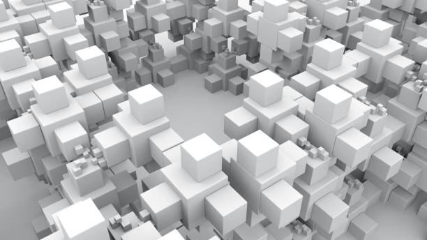 istock Maze of gray 3d cubes 1164746201