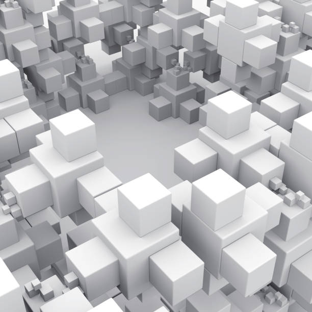 istock Maze of gray 3d cubes 1164746203