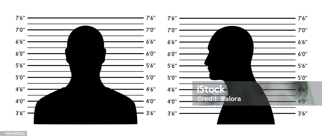 Politie Lineup Mugshot Achtergrond Met Silhouet Mannen Stockvectorkunst En  Meer Beelden Van Mugshot - Istock