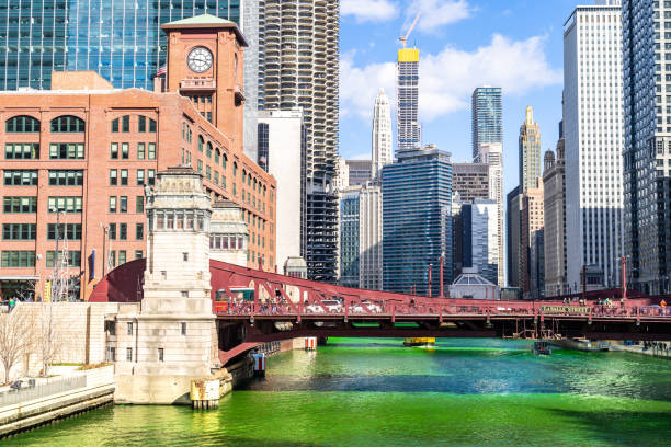 istock Dyeing River Chicago St' Partick Day. 1164751512