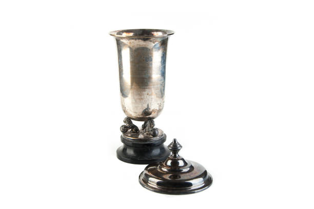 istock Vintage metal cup isolated on white 1164760069