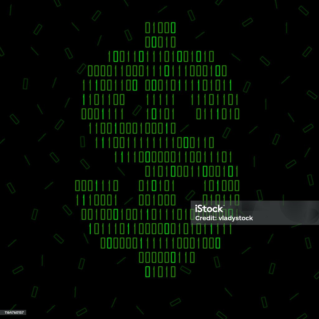 Abstract Sign Dollar Of Binary Code Stock Illustration - Download Image ...
