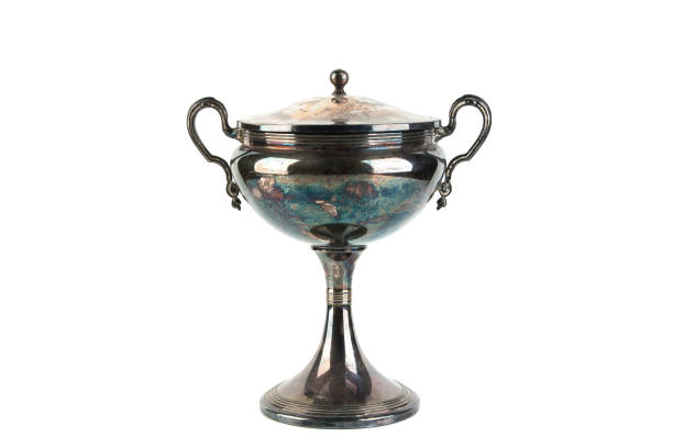 istock Vintage metal cup isolated on white 1164760212