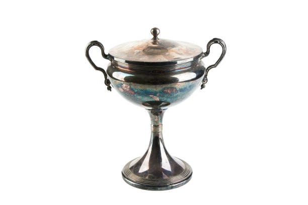 istock Vintage metal cup isolated on white 1164760291