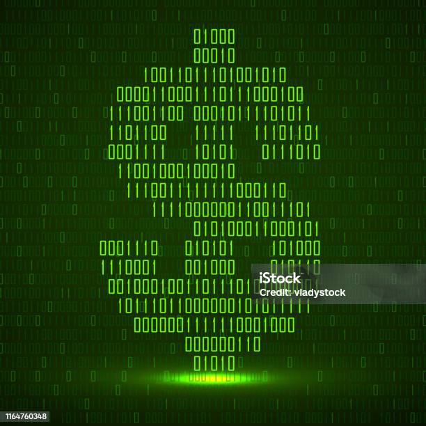 Abstract Sign Dollar Of Binary Code With Neon Light Stock Illustration ...