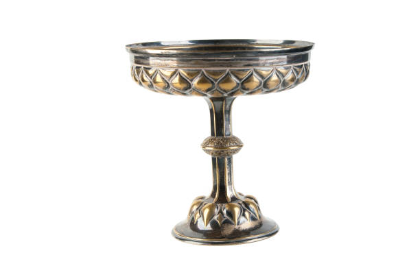 istock Vintage metal vase isolated on white 1164760473