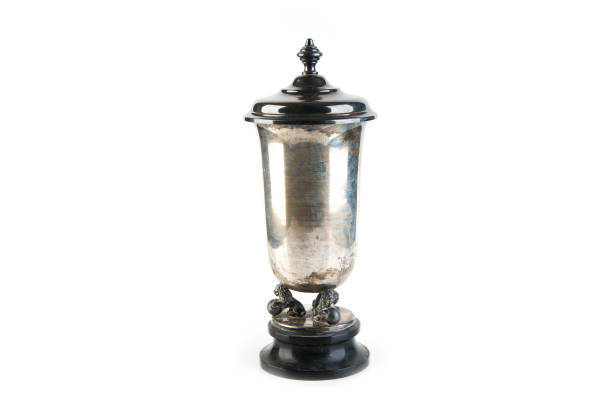 istock Vintage metal cup isolated on white 1164760576
