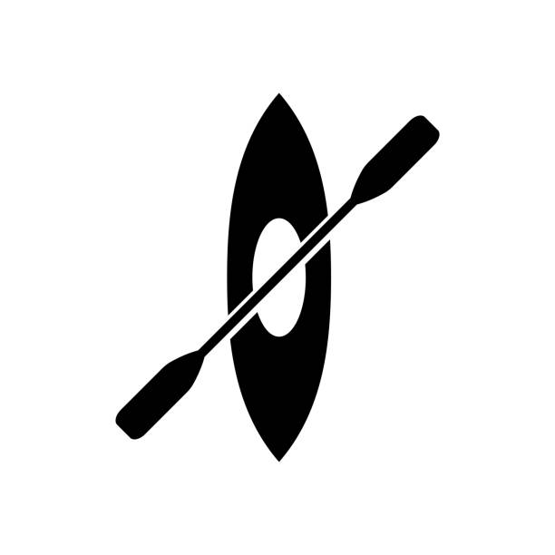 ilustracja ikony wioślarstwa izolowana symbol znaku wektora. ikona kajaka, kajaka - kajak stock illustrations