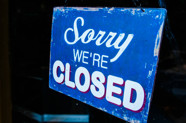 istock Sign on a shop saying 
