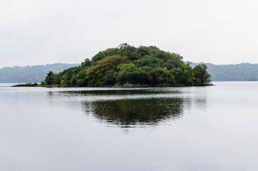 Reflection on a blue water with a scenic view