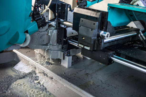 istock Cutting iron with industrial machine in a factory! 1164766611