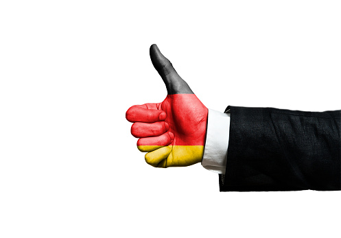 Businessman with thumbs up and GERMANY FLAG / Flag concept (Click for more)