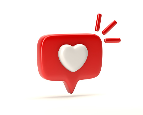 istock Uno como la notificación de las redes sociales con el icono del corazón 1164769192