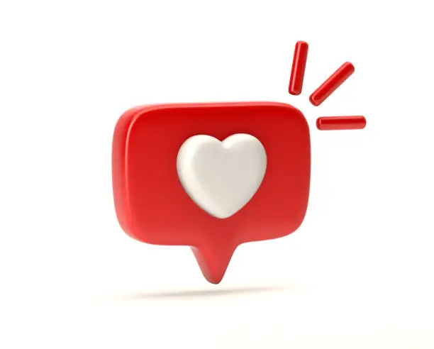 Photo of One like social media notification with heart icon