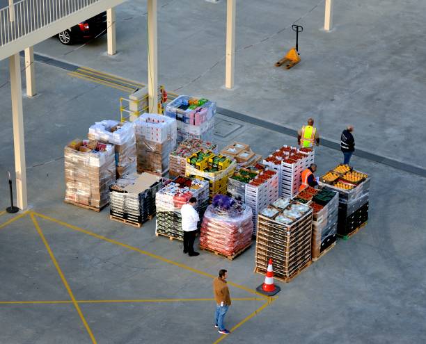 inspeção dos suprimentos frescos - tomato giant vegetable pick up truck - fotografias e filmes do acervo