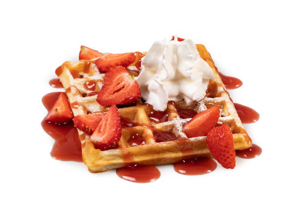 istock viennese waffles with strawberry 1164779135