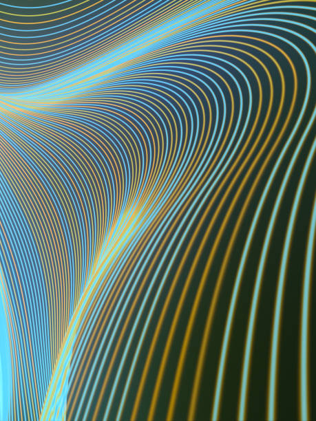 istock Wave band geometric pattern. Modern style abstraction with composition made of various colored lines. 3d rendering 1164793738