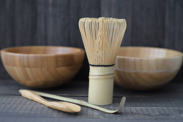istock authentic matcha tea set. dishes for matcha - wooden spoon, whisk, scoop, cup. 1164796641