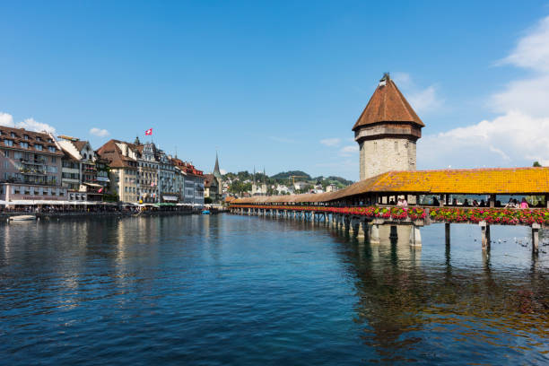 istock Chapel Bridge on River Reuss in Lucerne, Switzerland 1164798537