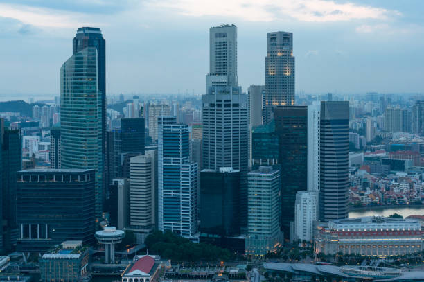 istock Singapore cityscape with tall office buildings, skyscrapers 1164802451