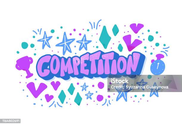 Competition Word Images Competition Flat Concept Vector Word Isolated Stock Illustration ...