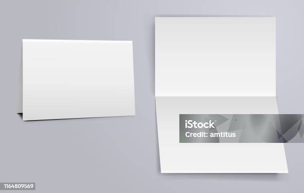 Horizontal Fold Stock Illustration - Download Image Now - Greeting Card, Template, Folded