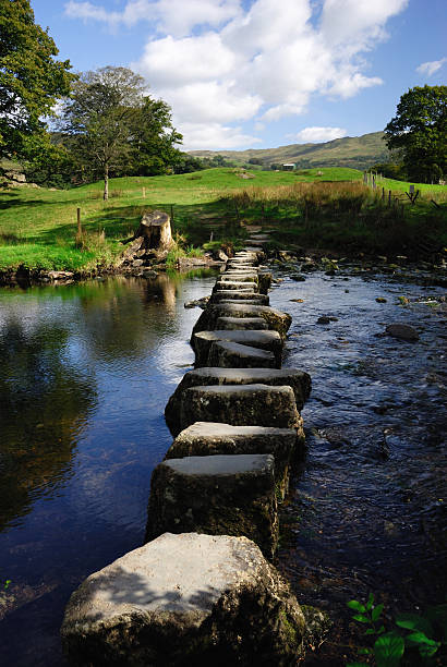 o step stones - stepping stone stone stepping footpath - fotografias e filmes do acervo