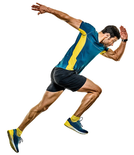 istock mature man running runner jogging jogger isolated white background 1164811034