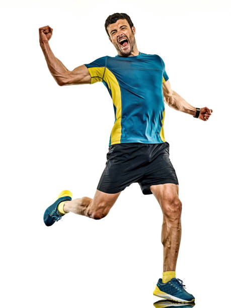 istock mature man running runner jogging jogger isolated white background 1164811064