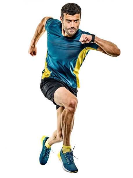 istock mature man running runner jogging jogger isolated white background 1164811066