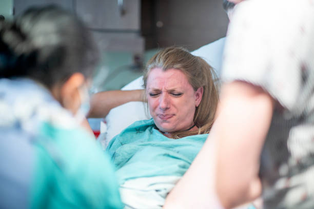istock Young women in labor. 1164815424