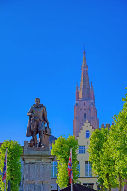 istock Statue of Simon Stevin in Bruges (Brugge), Belgium 1164818370