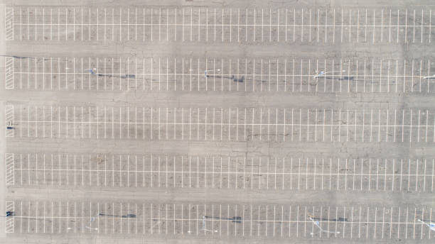 istock Aerial Parking Lot Symmetry 1164824116