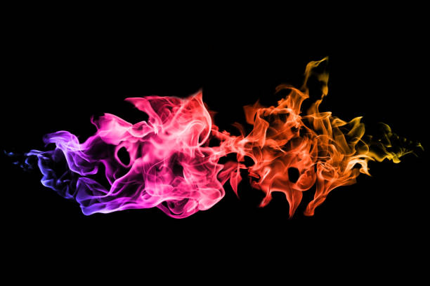 istock Movement of colorful smoke on black background. 1164824669