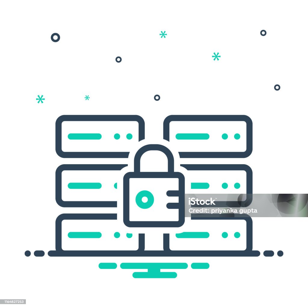 Secure Database Symbol Secure Database Stock Illustration - Download Image Now - Computer Part ...