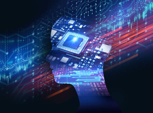 istock silhouette of virtual human on abstract technology illustration 1164828382