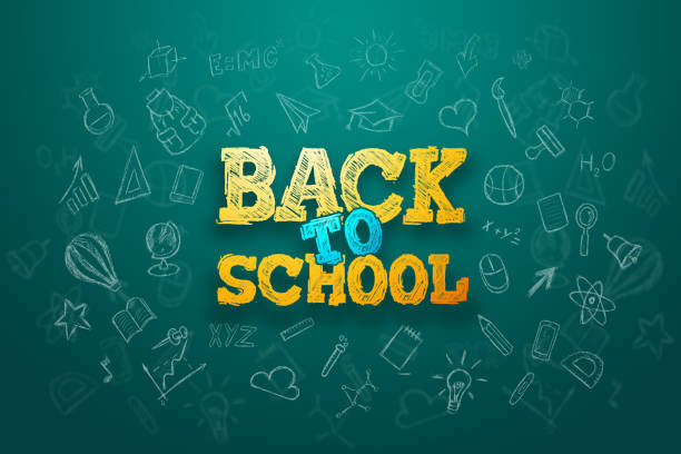 istock Creative background, inscription Back to school, elements of education and space for text in the background. 3D illustration, 3D rendering 1164830580