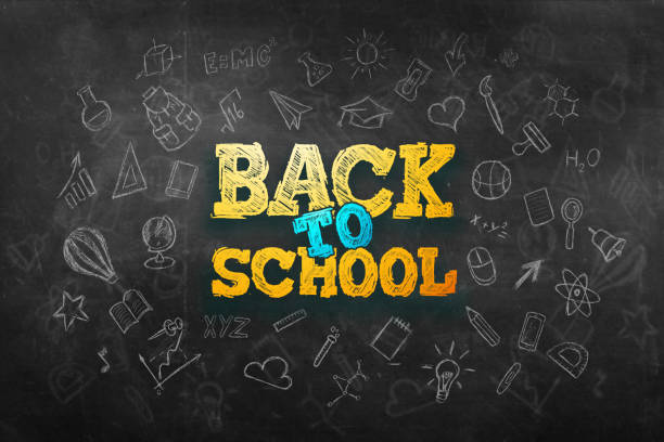 istock Creative background, inscription Back to school, elements of education and space for text in the background. 3D illustration, 3D rendering 1164830585