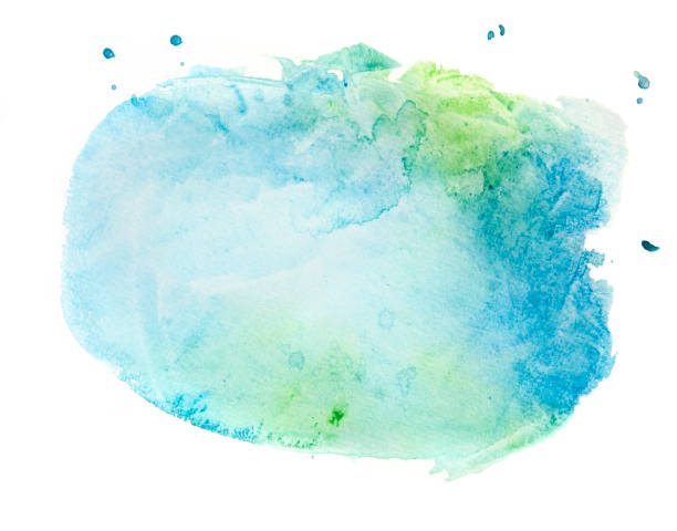 istock Abstract blue and green watercolor spot on white background 1164830631