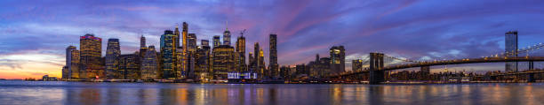 istock Colourful sunset at Brooklyn Bridge Park. 1164832794