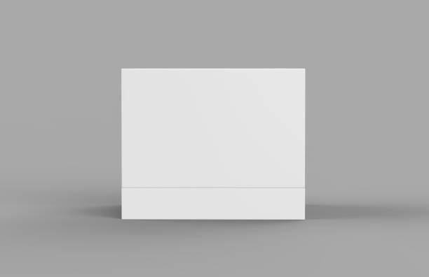 istock Hard cardboard box mock up template on isolated white background, ready for your design presentation, 3d illustration. 1164833680