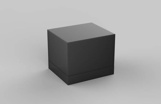 istock Hard cardboard box mock up template on isolated white background, ready for your design presentation, 3d illustration. 1164833825