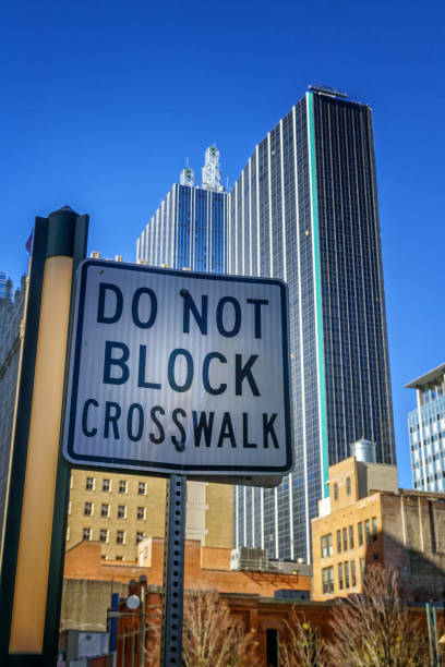istock Do not block crosswalk sign 1164839000