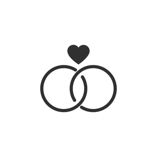 ilustrações, clipart, desenhos animados e ícones de ícone dos anéis de casamento isolado no fundo branco. ilustração do vetor. eps 10. - love romance heart suit symbol