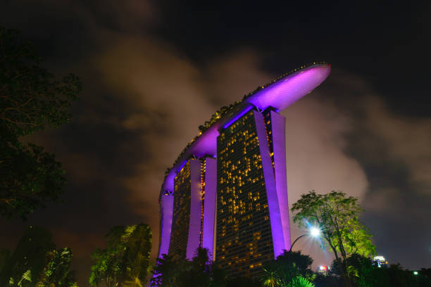 Singapore - 13 October 2018. Marina Bay Sands hotel at night time