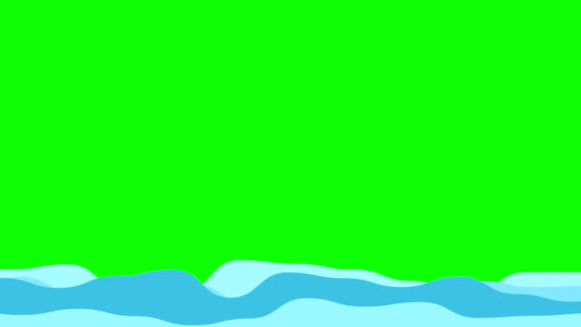2d wave animation filling on green screen background