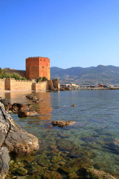 istock Alanya city bay landscape with visible ancient red tower. 1164845837